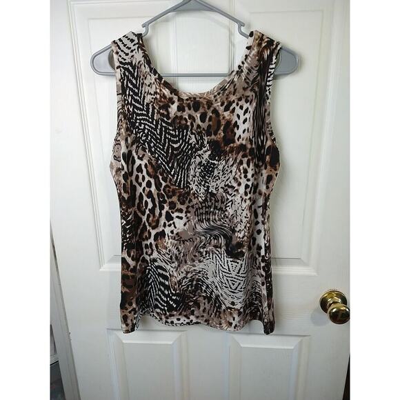Attitudes By Renee Animal Print Sleeveless Casual Pullover Tank. Size S - Picture 7 of 7